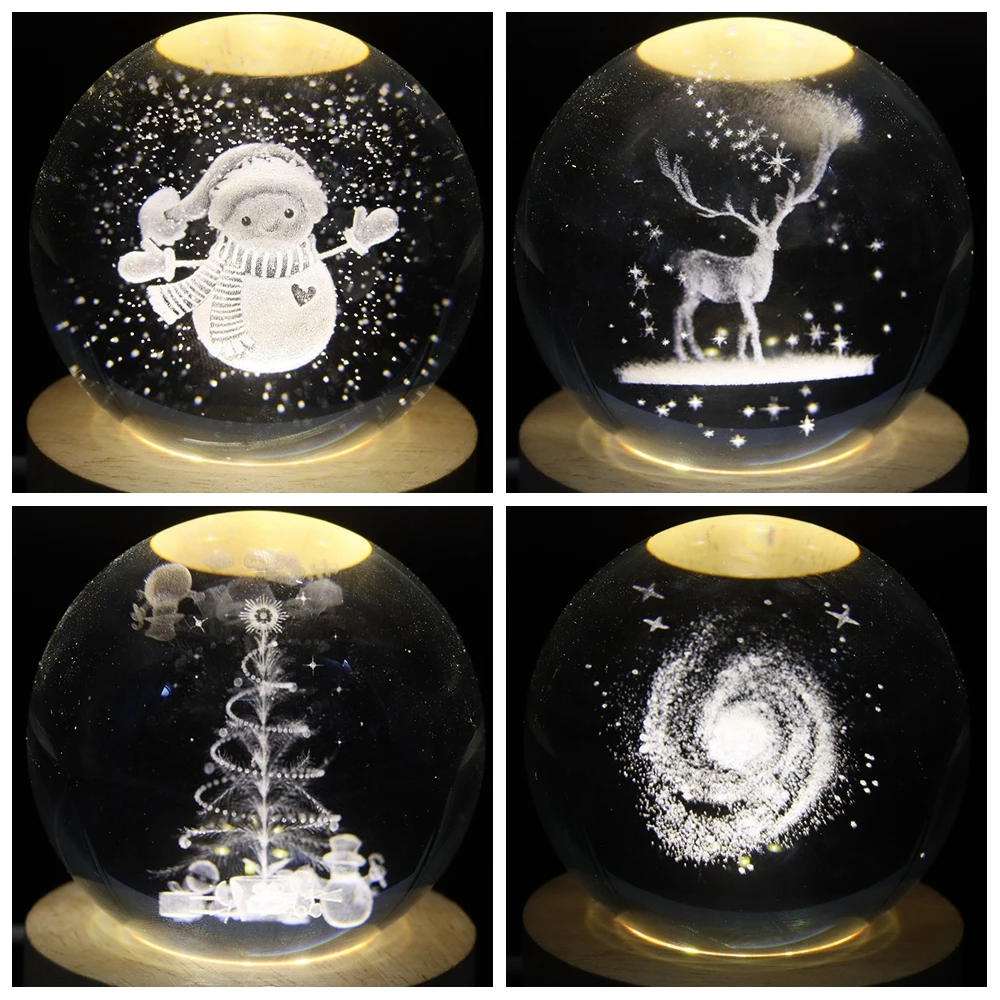 Sfera di cristallo 3D Creative Planet Galaxy Glass Globe Moon Crystal Balls Desktop Room Decor Home Ornament bambini regali di natale