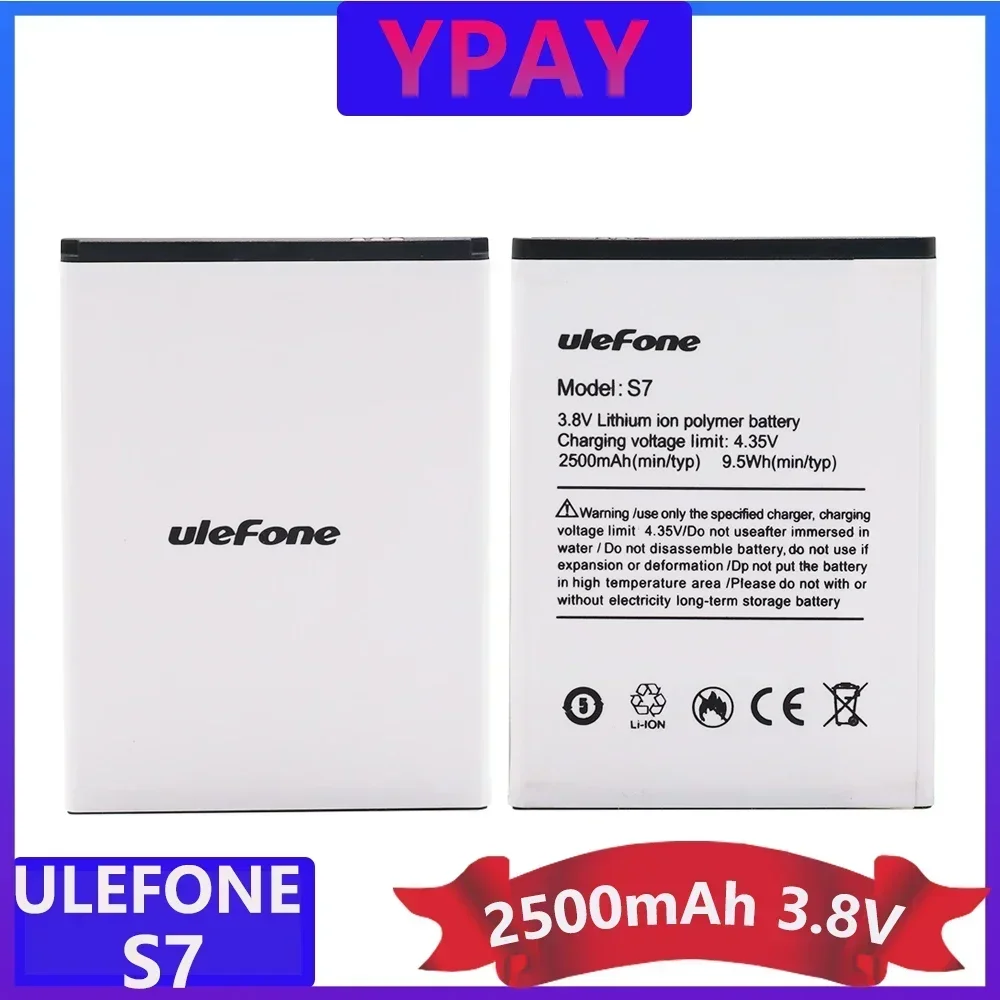 100% High Quality New Ulefone S7 Battery 2500mAh For 5.0inch Ulefone S7 Smart Phone Battery