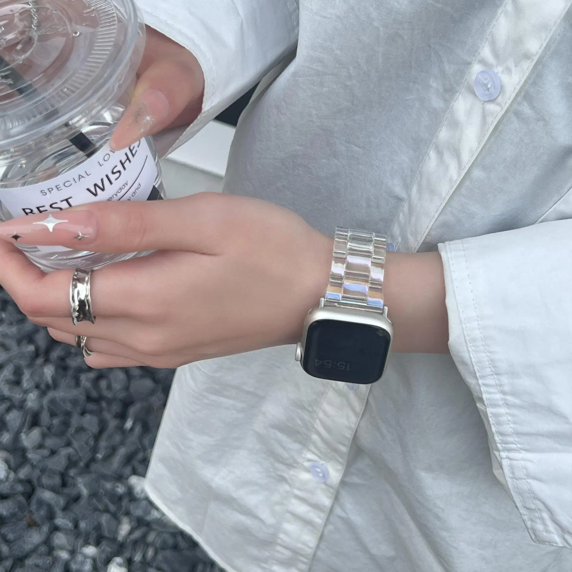 Transparentes Armband für Apple Watch 44mm 45 46 49 38 40 41 42mm Buntes Armband für iWatch Series 12 11 10 9 8 7 6 5 4 SE – Detail 26