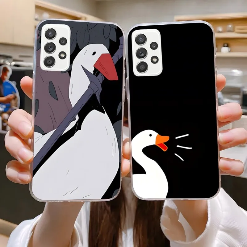 Untitled Goose Game Duck Phone Case Transparent For Samsung S20 S22 S30 S10 20Fe Note 20 10 Pro Plus Ultra A12 A42 A71 A91 M32