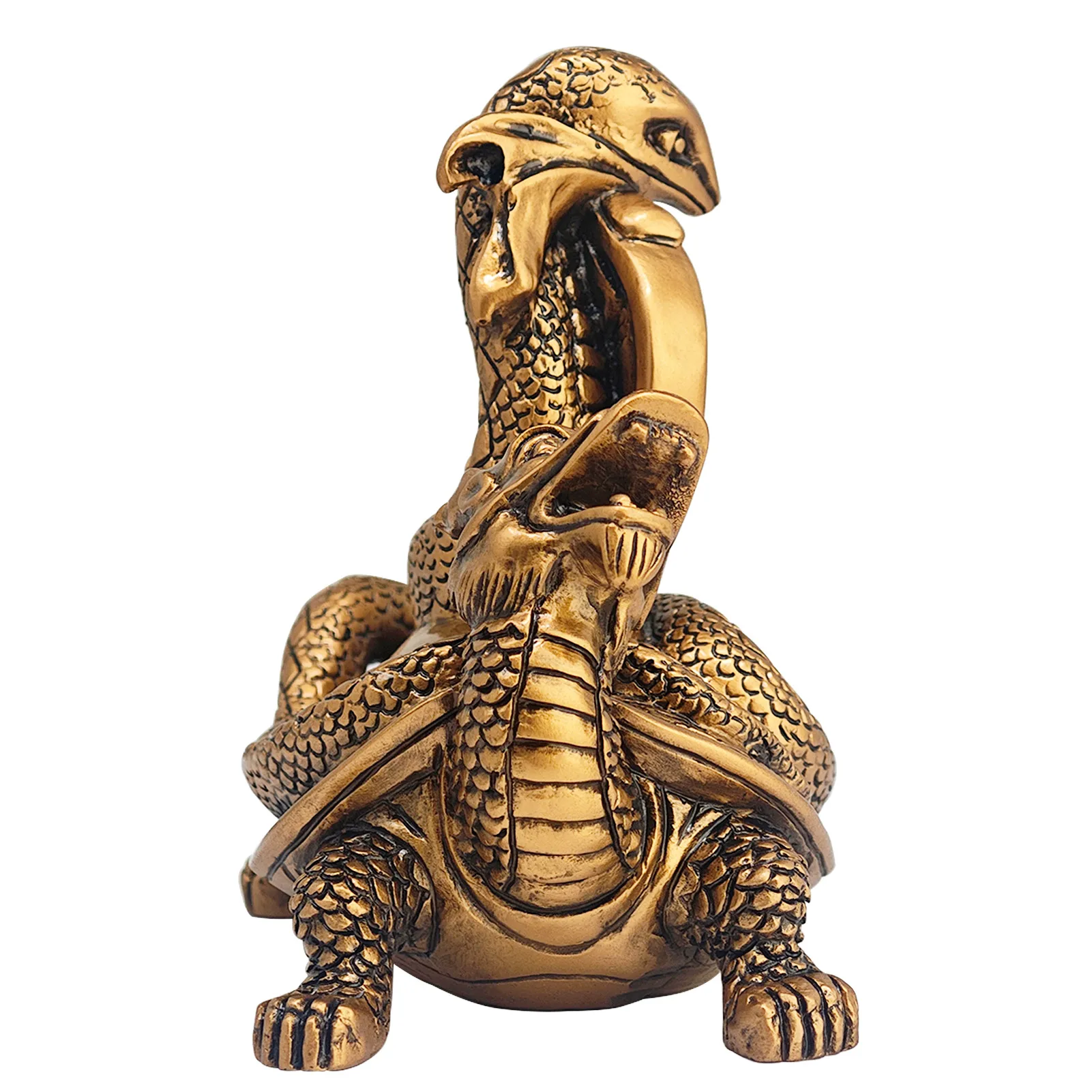 Feng Shui 2025 Snake and Dragon Turtle Wealth Prosperity Luck Resin Statue