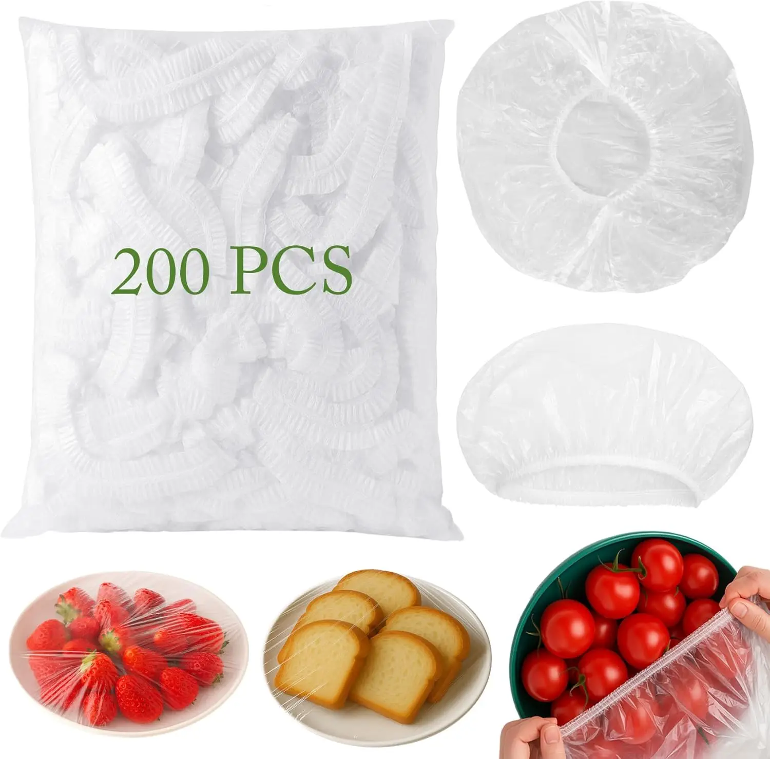 

Pcs Bowl Covers, Plastic Bowl Covers for Bread Proofing, Reusable Elastic Stretch Plastic Cover for Bowls Plates Dishes Shower C
