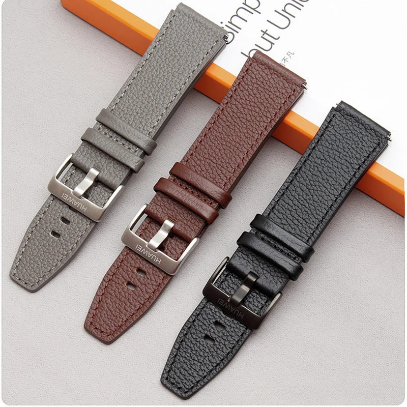 Huawei-オリジナルのレザーウォッチバンド,ユニバーサルレザーストラップgt3 46mm gt2 pro/gt 2e/gt2 46mm/gt3 pro gtランナー22mm