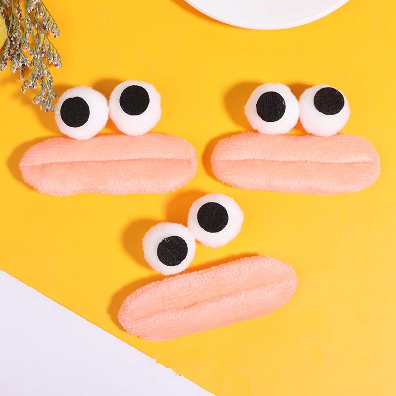 5/10PCS Stereoscopic Sausage Mouth Hairball Big Eyes Accessories DIY Shoes Hats Hair Ornaments Clothing Bags Decorative Material