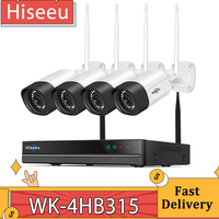 Hiseeu WiFi Security Camera System 10CH NVR 5MP HD Video 24/7 Time Record Color Night Vision Human Motion Detection 2 Way Audio