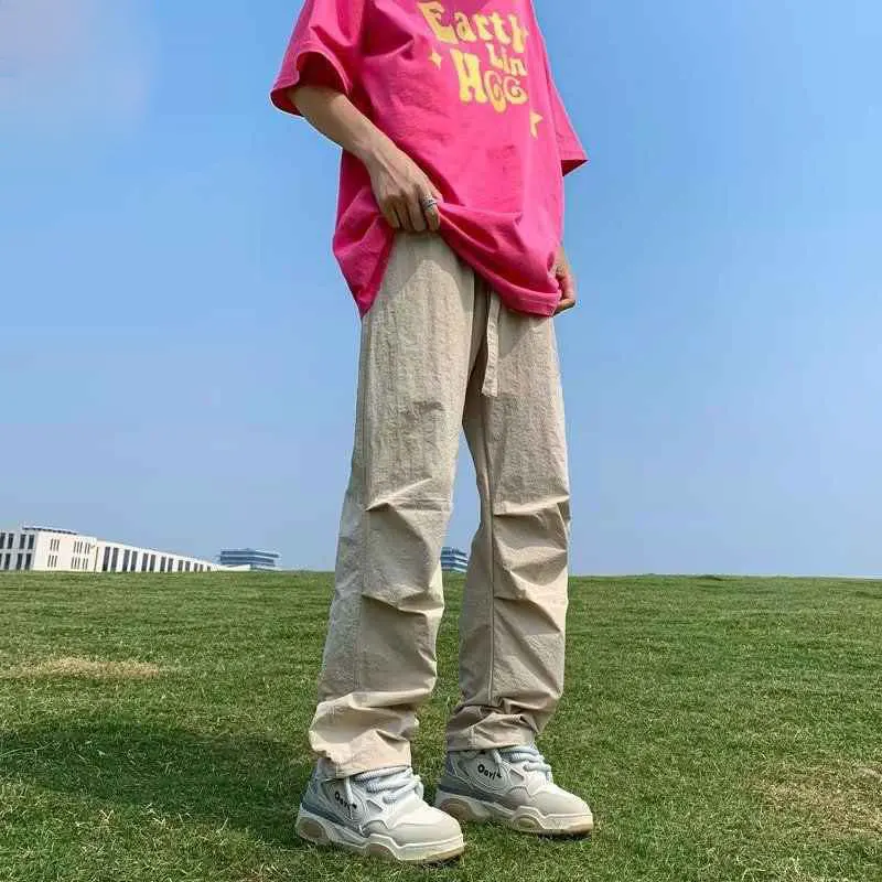 2024 Elegant Fashion Harajuku Slim Fit Ropa Hombre Loose All Match Sport Casual Pants Solid Pockets Straight Cylinder Leggings