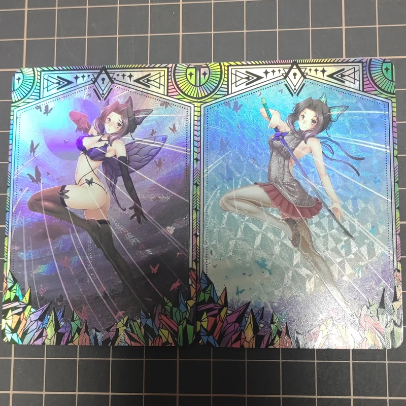 

Demon Slayer Kochou Shinobu Kanroji Mitsuri ACG Diy Self Control Collect Signature Trading Flash Card Anime Cartoon Gift