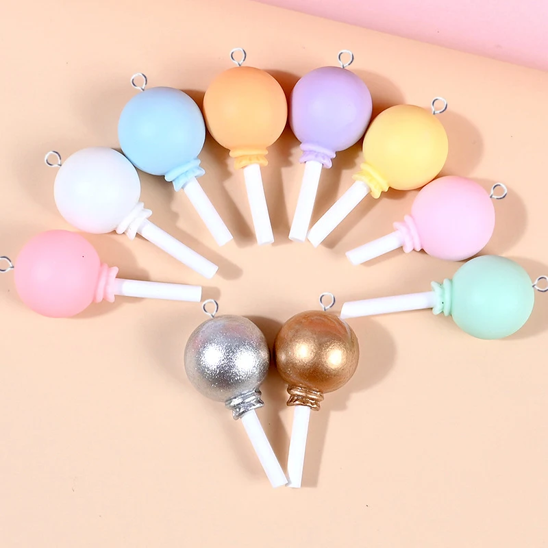 10pcs Colorful Small Balloon Resin Charms for Jewelry Making Earring Bracelet Cute Pendant Patch Diy Phone Case Dollhouse C774