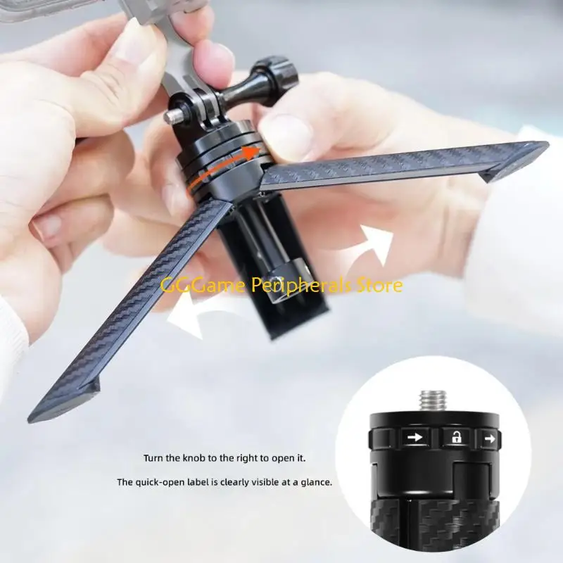 

U55B Portable Aluminum Alloy Mini Tripod For Vlog Photography And Live Streaming Adjustable Angles 3Prong Interfaces