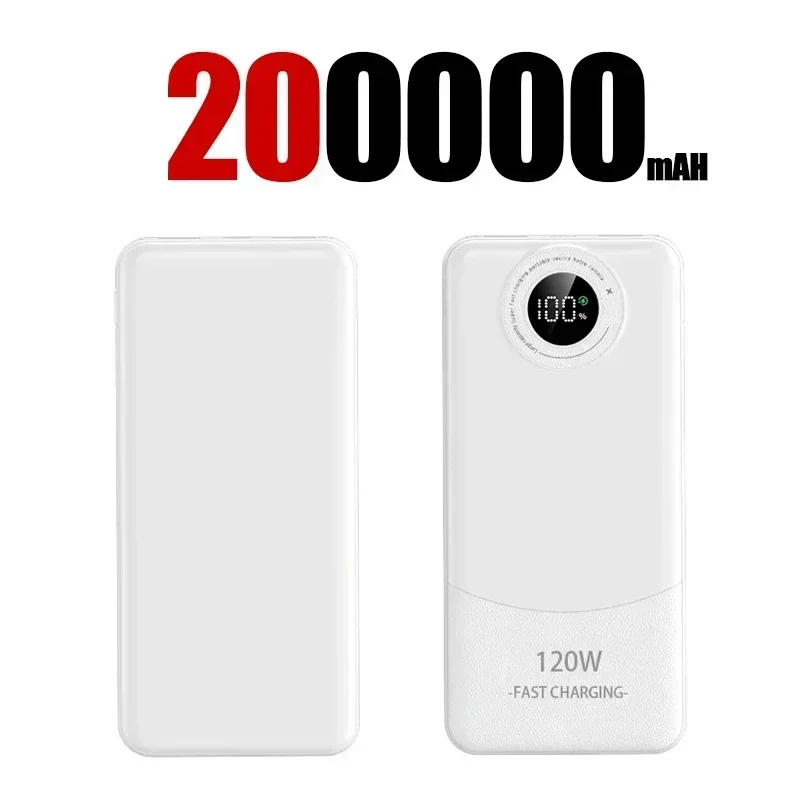 200000Mah Ultralarge Capaciteit 120W Power Bank Super Snel Opladen Voor Mobiele Power Externe Batterij Voor Iphone Xiaomi Samsung