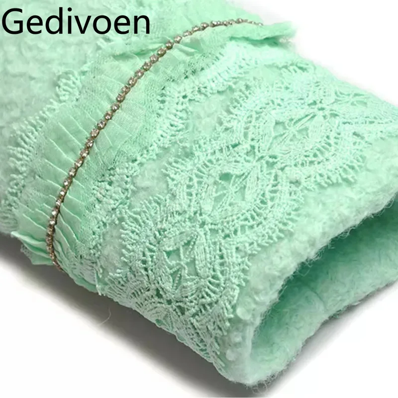 Gedivoen-Manteau à col montant pour femme, pardessus à manches longues, simple boutonnage, perles, haut audio, automne et hiver