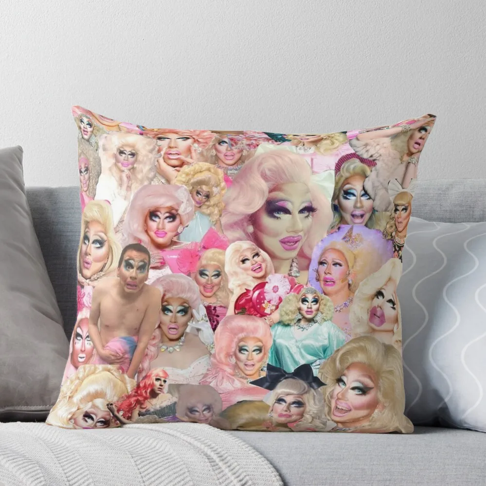 

Trixie Mattel Collage Throw Pillow pillows decor home Pillowcase Cushion pillow pillowcase christmas pillow case