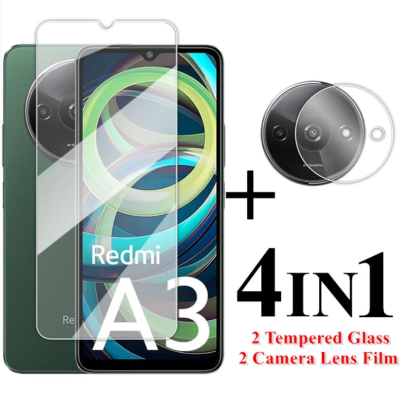 For Xiaomi Redmi A3 Glass Transparent HD Screen Protector For Redmi A1 A2 Plus A1 A2 A3 Tempered Glass For Redmi A3 Lens Film