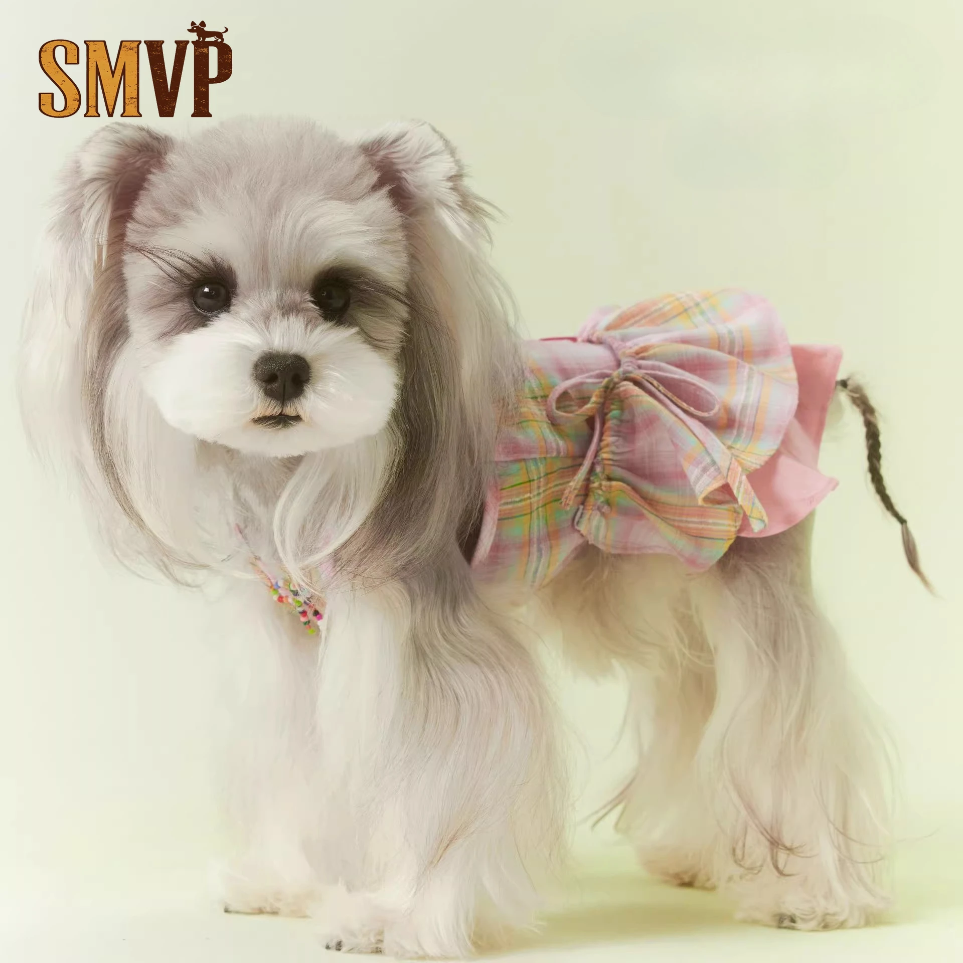 pink-yellow-plaid-bud-skirt-ruffle-edge-skirt-decoration-fresh-college-sweet-style-pet-kitten-puppy-dress