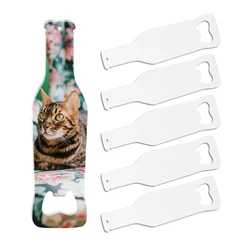 1Pcs Sublimation Blanks White Color Stainless Steel Bottle Shape Opener Heat Transfer Solid Durable Beer Openers