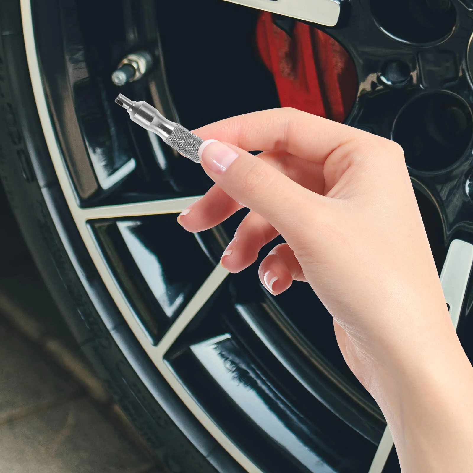 

Valve Core Wrench Keychain Bike Tire Tool Repair Removal Stainless Steel Automotive Stem Installer Multifunctional Compact