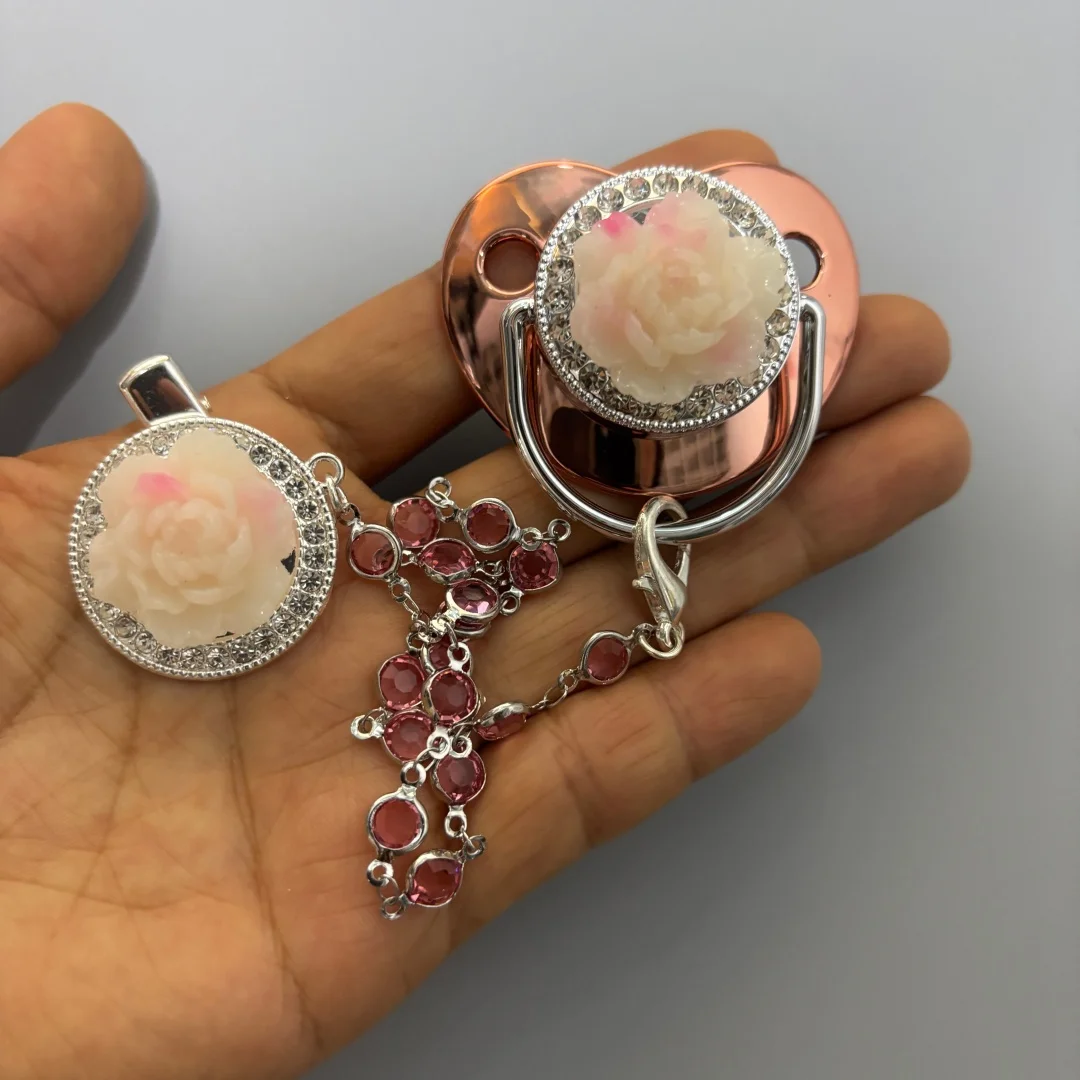 Newborn Baby Silicone Pacifier with Anti Dust Cover and Pacifier Clip Soft Safe Baby Feeding Gift Shower Gift for Boys Girls Set
