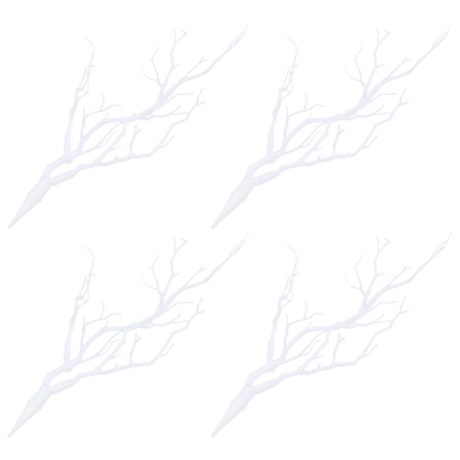 

4 Pcs White Simulated Coral Antler Branches Dried Twig Decor Artificial Plants for Office Christmas Halloween