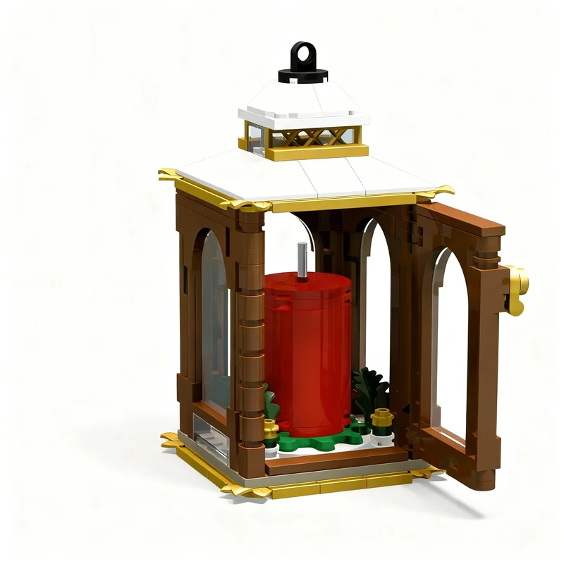 166pcs MOC Seasonal small Lantern Lamp post lighter Model Christmas Gift DIY For Enthusiasts Collectible Design