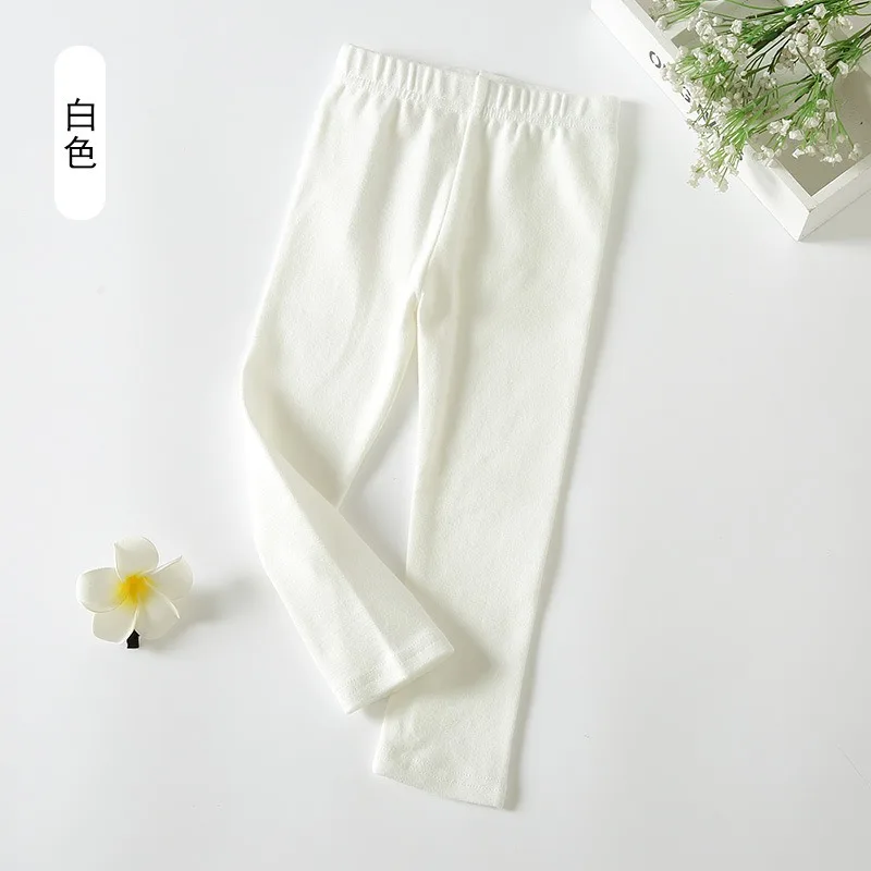 Children\'s Trousers Girls Candy Solid Color Cotton Warm Leggings Children\'s Baby Stylish Versatile Fashion Trousers