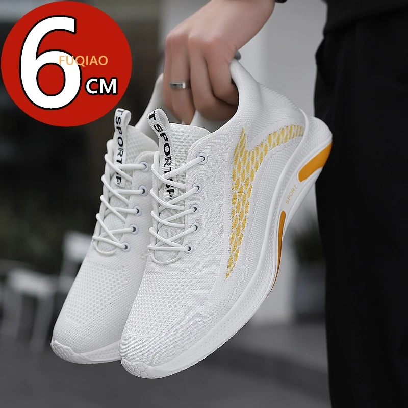 

Men 6CM Height Increasing Sneakers Summer Breathable Mesh Casual Shoes Lightweight Comfort Non-slip Sport Elevator Shoes For Man