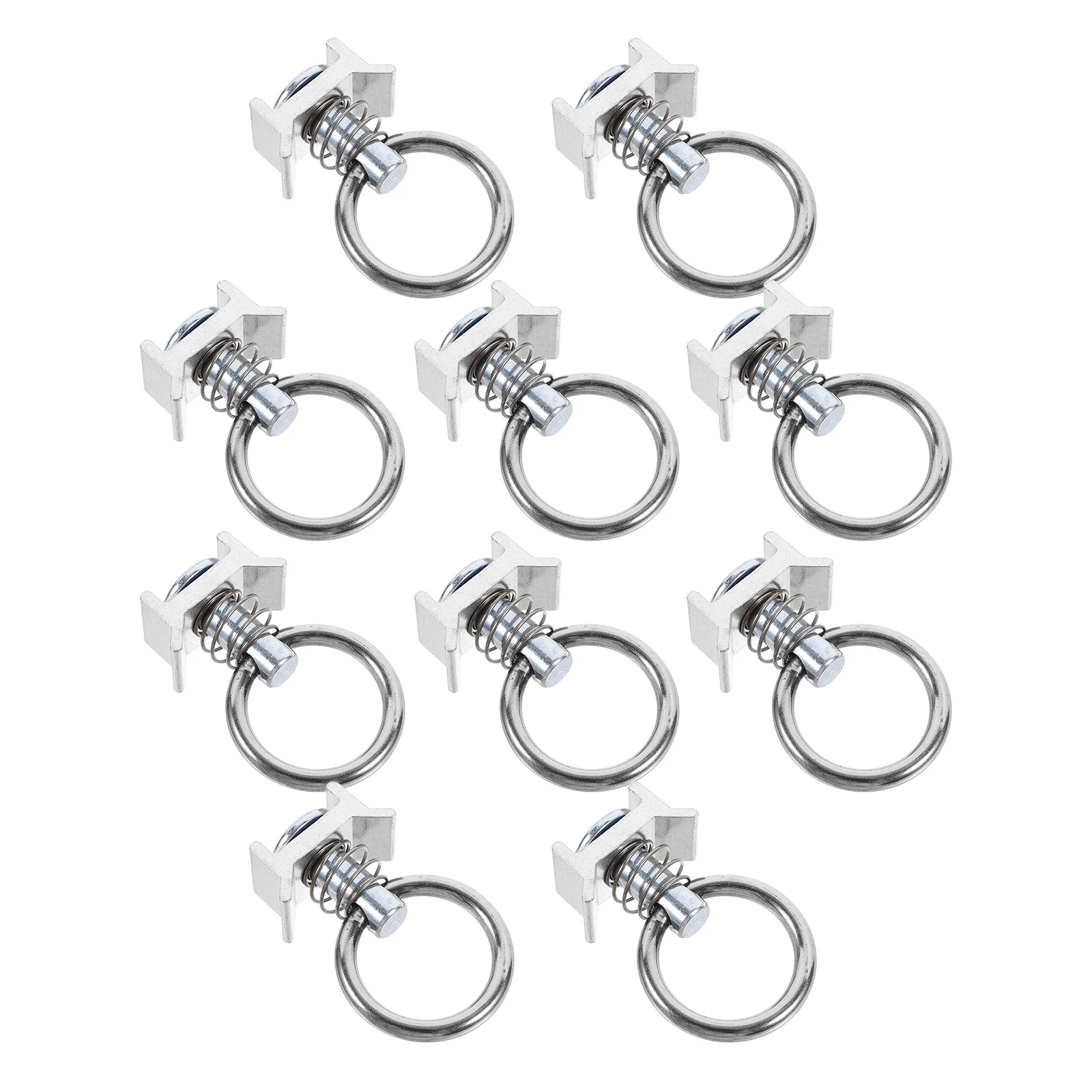 

10Pcs Tie Down Steel Single Fitting with Spring O-Ring Anchor for Truck Bed Cargo Tie Downs Single Fitting