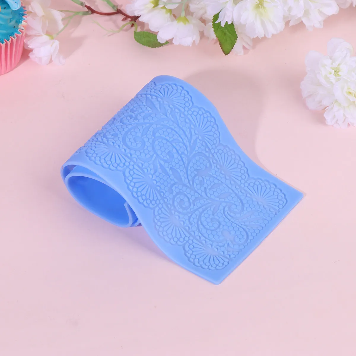 Silicone Cake Lace Mold Blue Premium Silicone Cake Decoration Tool Home Party Wedding Sugar Craft Wax Paste Resin