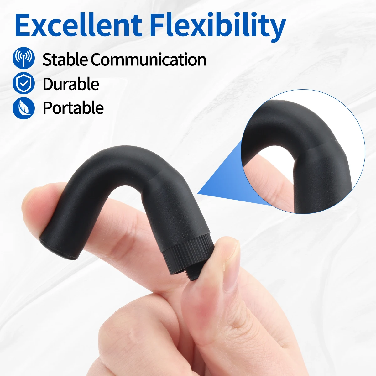 ABBREE SF-20 Dual Band SMA-Female/SMA-Male /BNC Soft Antenna for Baofeng UV-5R UV-32 Quansheng UV-K5 8 Walkie Talkie ST20