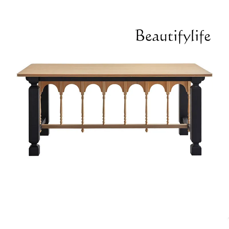 

Обеденный стол в американском стиле из массива дерева в стиле ретро бесшумный стол Современный художественный стол с ножками простой офис для переговоров