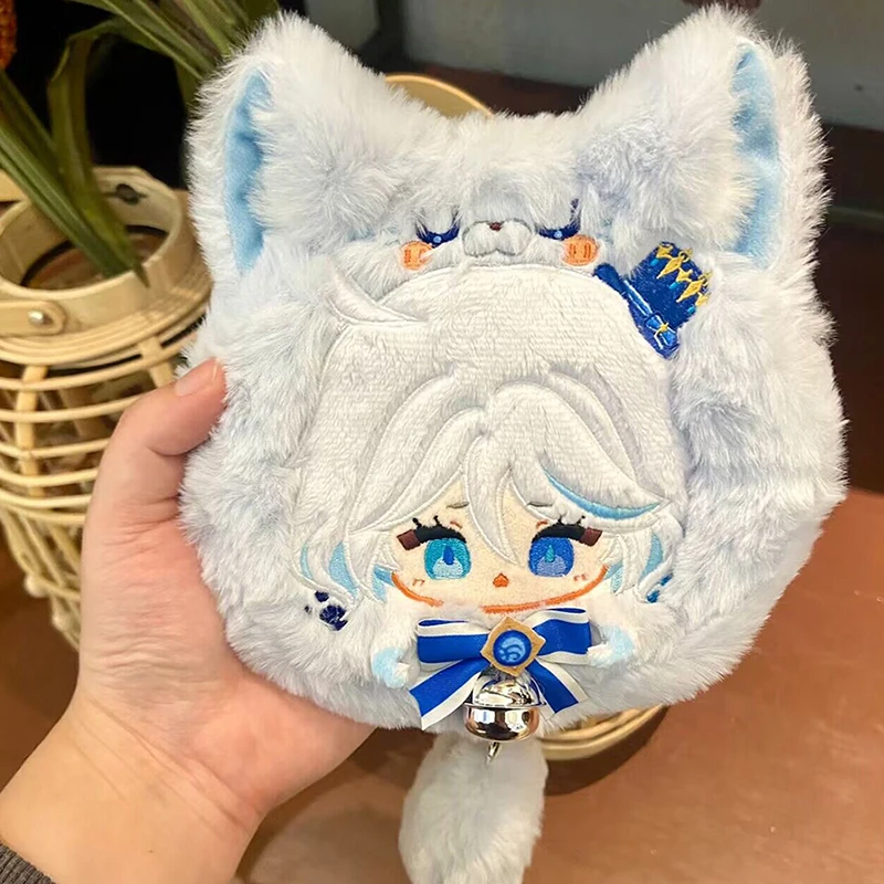 Spiel Genshin Impact Furina de Fontaine Plüschpuppe Geldbörse Tasche Anime Focalors Spielzeug Headset Aufbewahrungstasche Mini Geldbörsen Geschenke 15 cm