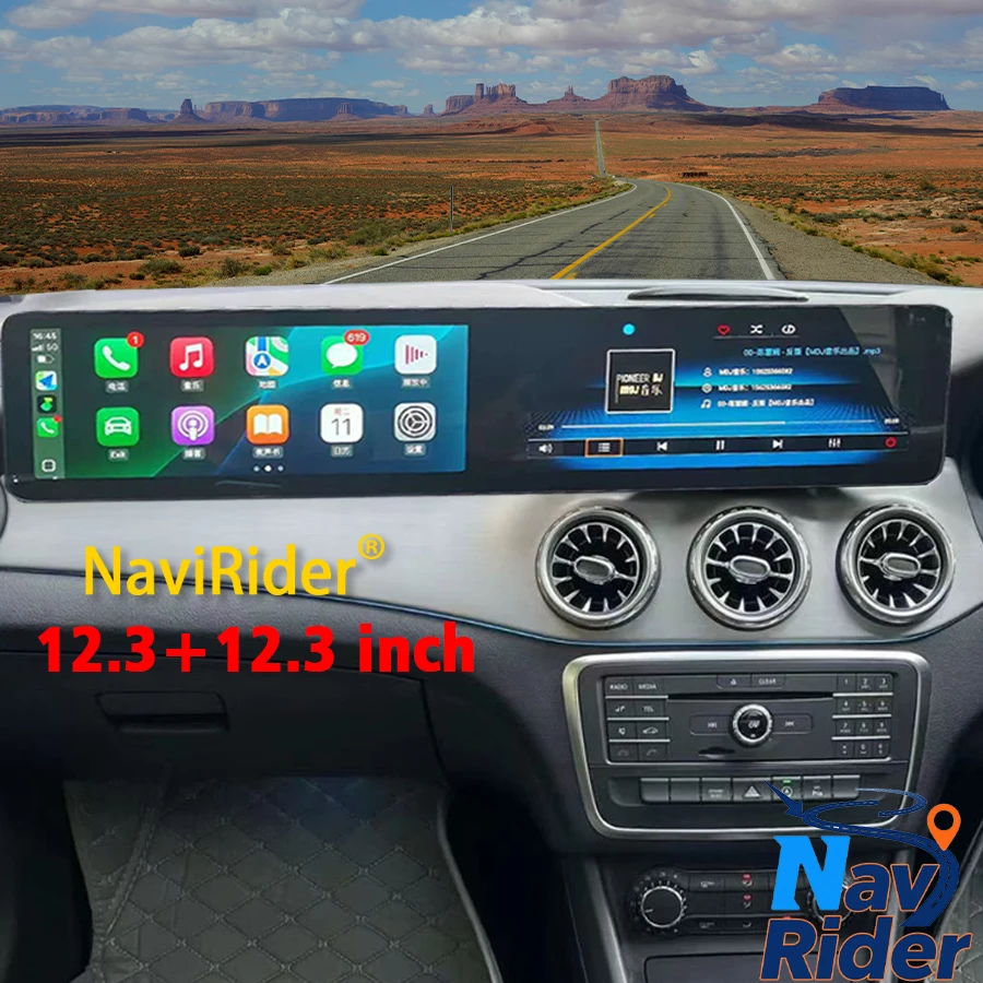 

RHD Android Auto GPS Carplay Car Stereo 24.6" Dual ScreenFor Mercedes Benz A B Class GLA CLA W245 W246 W176 X156 C117 2014-2019