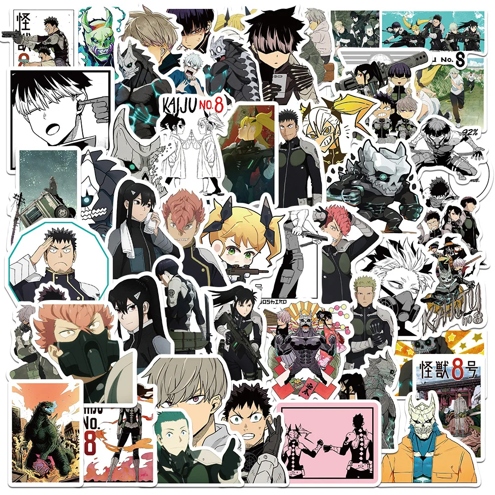 50pcs אנימה kaiju לא 8 גרפיטי מדבקה pvc מדבקה קישוט טלפון סקייטבורד מטען מקרר גרפיטי מדבקת צעצוע מתנה לילד