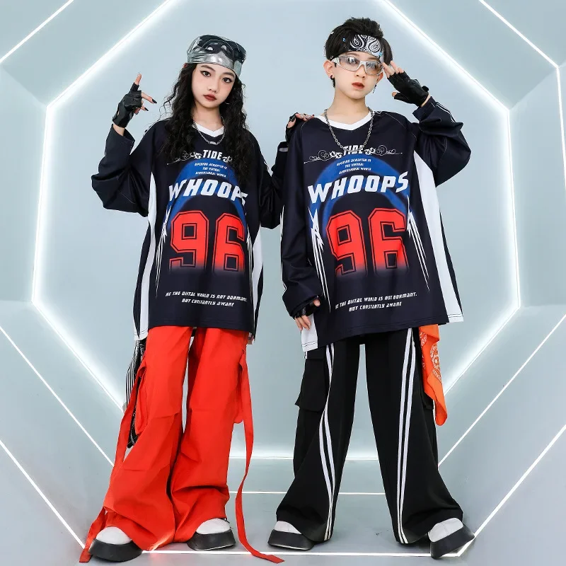 Boys Hiip Hop Outfits Sweatshirt Jogges Pants Girls K-pop Street Dance Shorts Children Streetwear Kids Sportwear Clothes Sets
