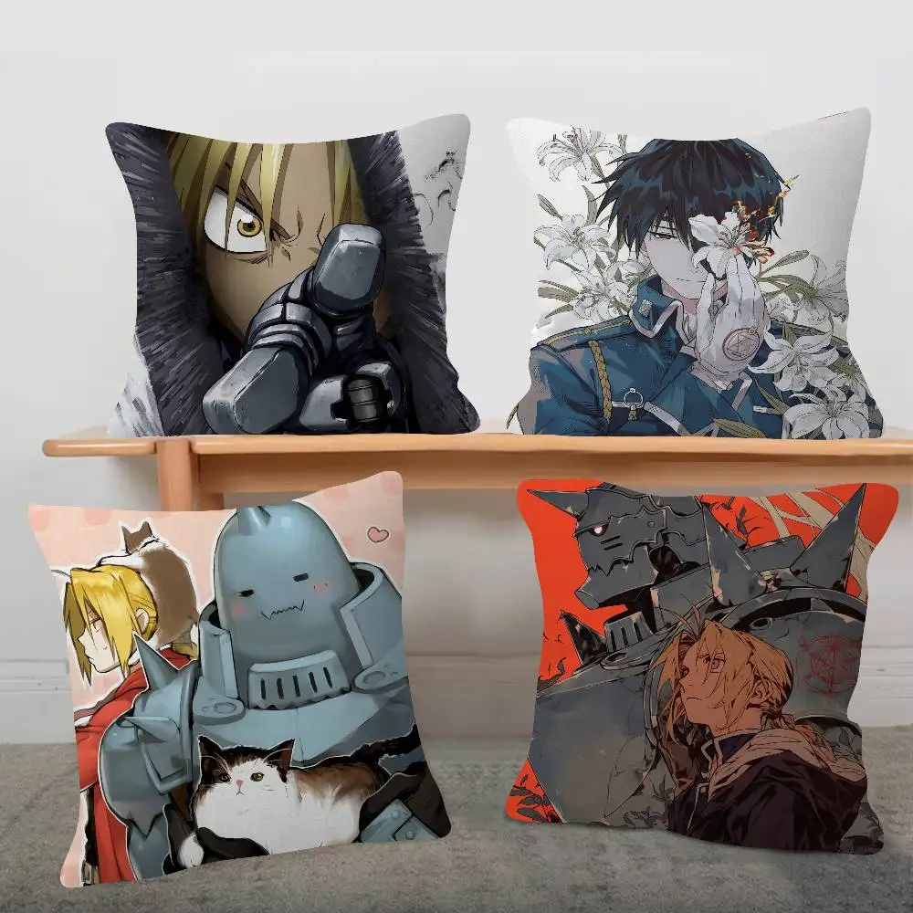 Anime Fullmetal Alchemist Cushion Cover Car Throw Pillow Case For Sofa Car Christmas Gift