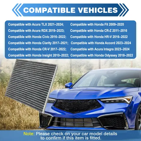 Car Activated Cabin Cabon Air Filter  For Acura Integra RDX TLX Honda Accord Civic CR-V CR-Z  80292TG0Q01, CF11182, E3929LI