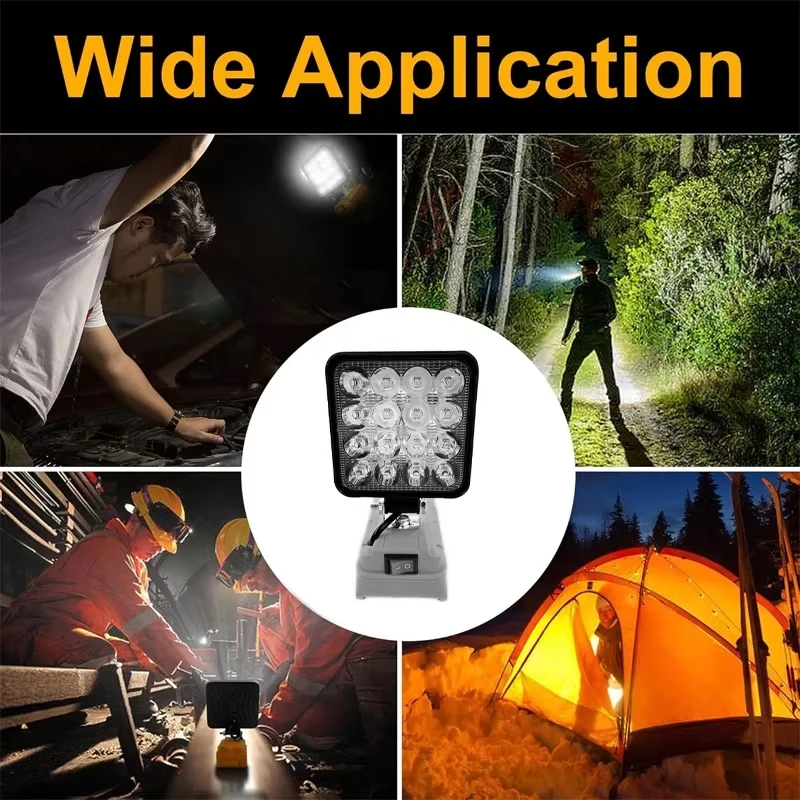 Led Work Light For Dewalt，18V Battery Portable Spotlight Cordless Outdoor Fishing Handheld Emergency ToolLight No Battery No US