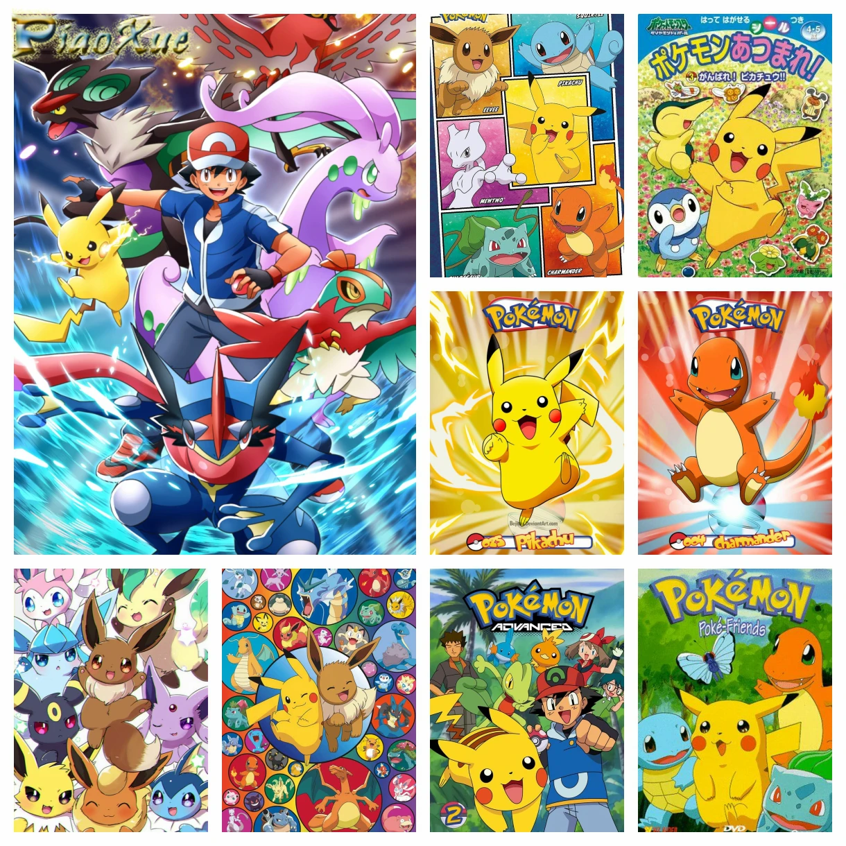 

5D DIY алмазная живопись Покемон Пикачу животное набор для вышивки крестом милый мультфильм художественная мозаика круглая вышивка домашний декор детский подарок