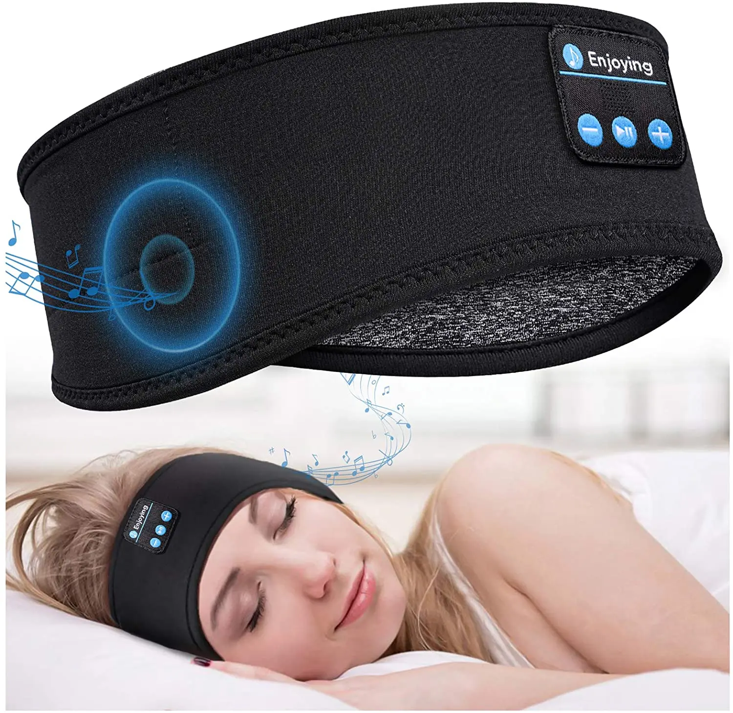 Wireless Bluetooth Earphone Sleeping HeadBand Headphone Music Headphones Soft Elastic Comfortable Sport Headset For Side Sleeper