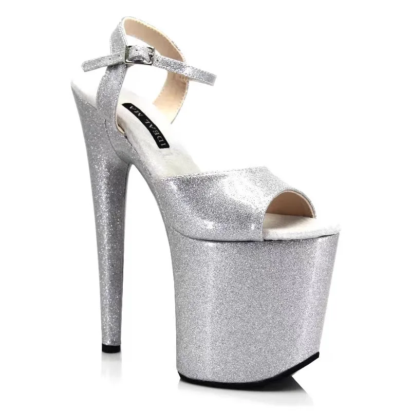 

Новые сандалии со стальной трубкой для танцев на очень высоком каблуке 20 см, непромокаемая модная обувь на платформе с жемчужной вспышкой