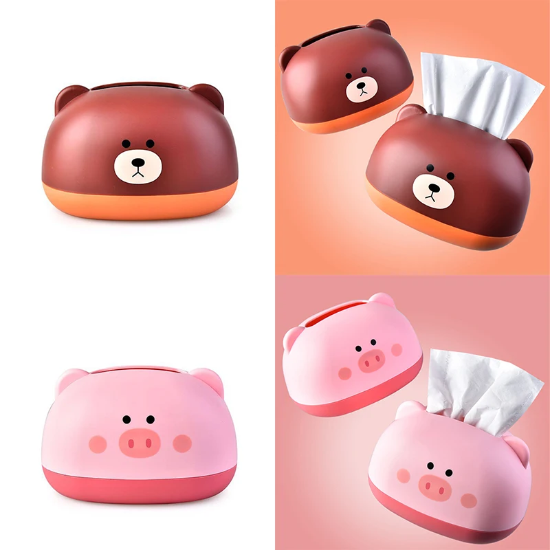 1Pc Napkin Holder Household Living Room Dining Room Creative Pig Storage Box Simple Storage Tissue Box