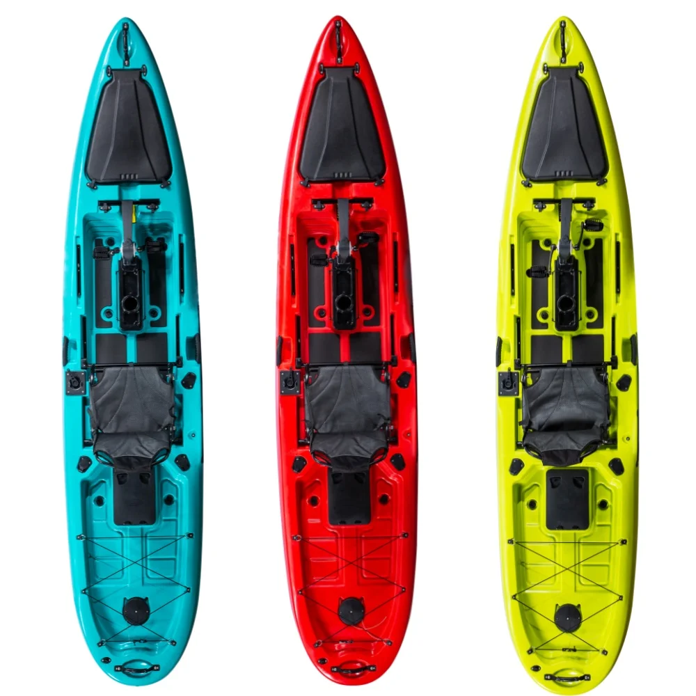 

3.96m Single Seat Pedal Kayak Fishing Kayak with Pedal Drive One Person PE Plastic Fishing Boat Kayak for Sale