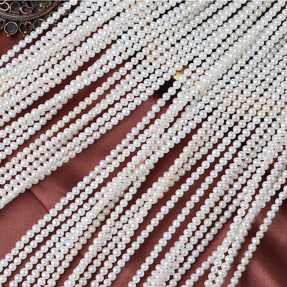 3-3.5mm 4A Hot Sale Natural Freshwater Round White Pearl Isolated Loose Bead Exquisite Jewelry DIY Necklace Bracelet Accessories