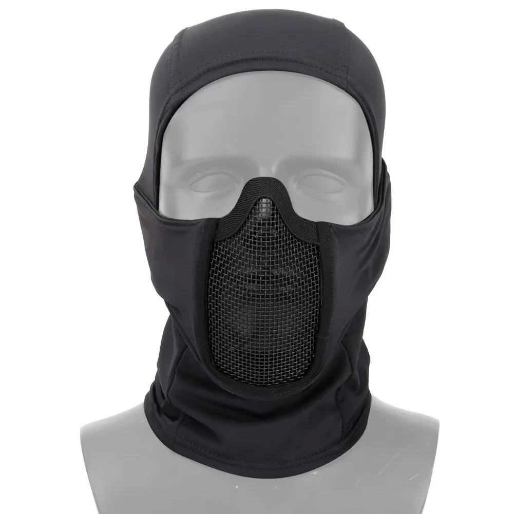 Outdoor Steel Mesh Mask Hood Skullies Hat Tactical Hunting Protective Headgear Men Women Full Face Mask Helmet Cycling Hats