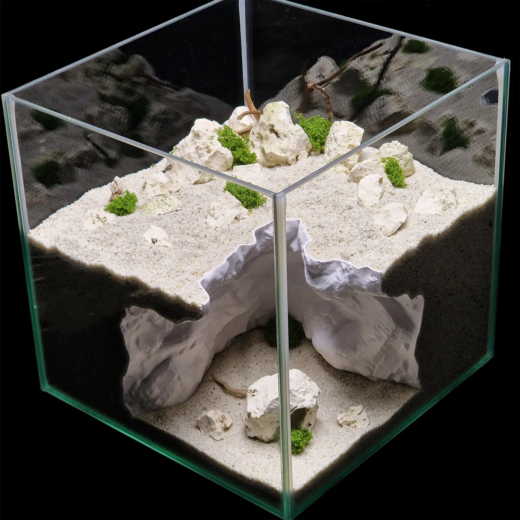 Large Height Difference Landscape Partition Board Fish Tank Pet Reptile Breeding Cave Simulation Natural Terrain Decorative P...