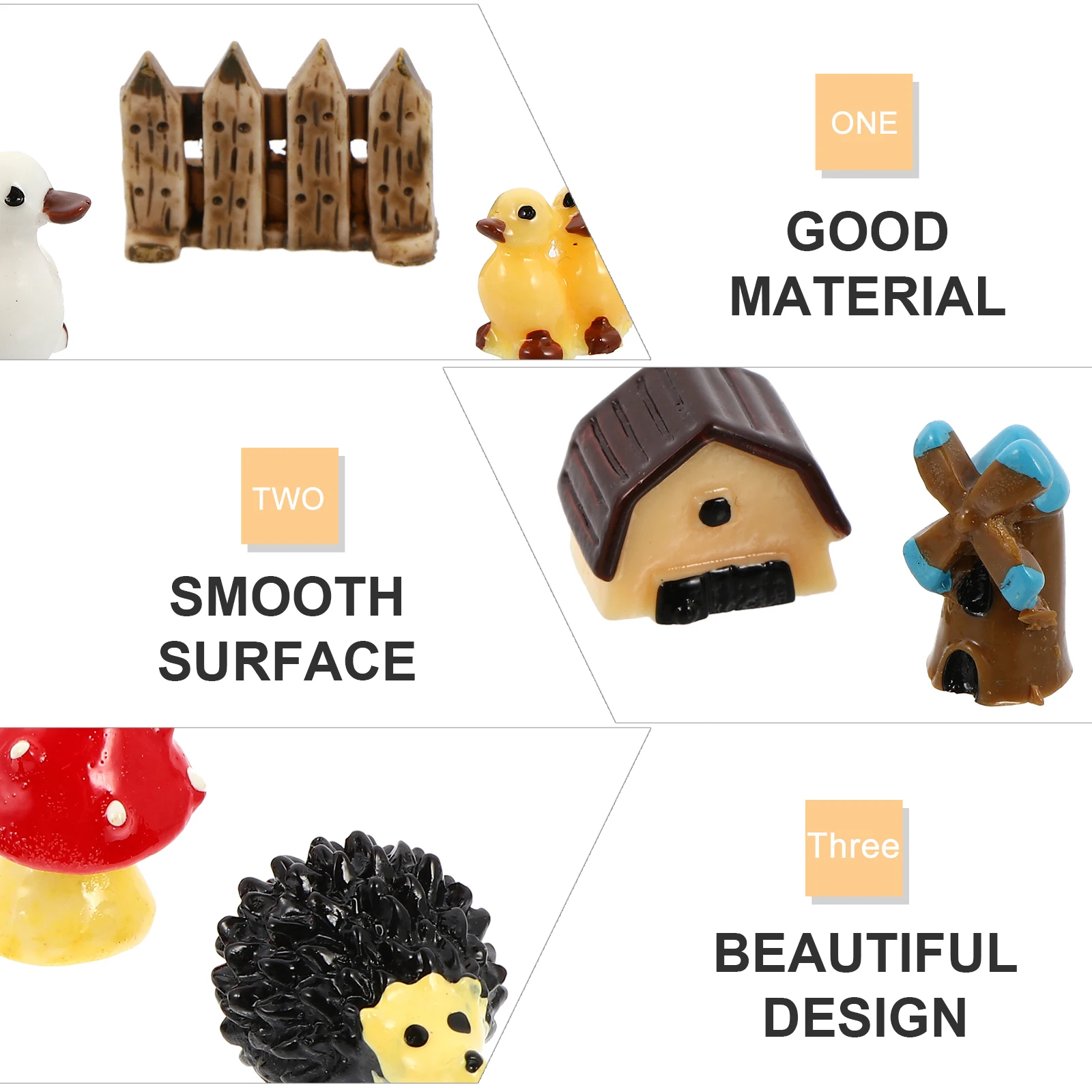 

Resin Miniature naments High Quality Durable Lovely Shapes Desktop Decoration Bedroom Living Room Car Party Accessory