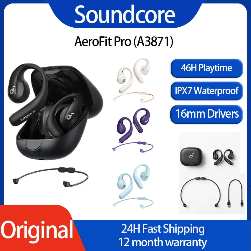Hot Sale Soundcore AeroFit Pro Open-Ear Headphone Wireless Bluetooth 5.3 Sport Earphone  IP55 Waterproof LDAC Wireless Headphone