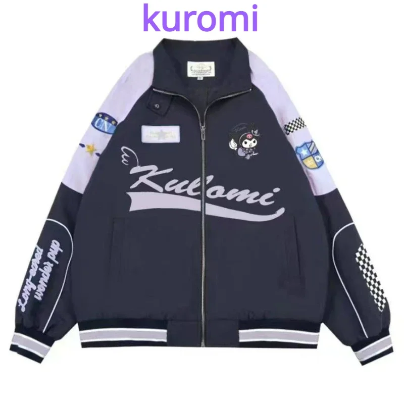 Uniforme de Baseball Sanurgente Kuromi Cinnamoroll pour Femme, Veste Coupe-Vent Ample et Chaude, Vêtements de Couple, Cadeau Kawaii, Punching Biker