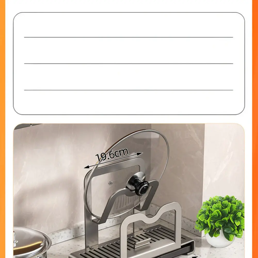 Kitchen Pot Lid Stand Organizer Space Aluminum Countertop Storage Shelf Multifunctional Cooking Utensil Holder Rack