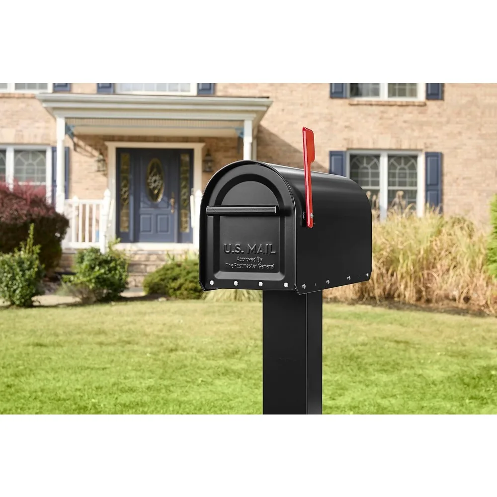 Mailboxes Sequoia Post Mount Mailbox, Large, Black