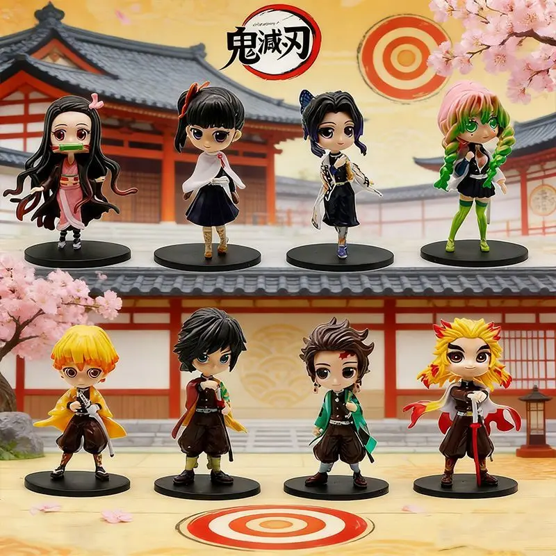 

15cm Anime Demon Slayer Figure Doll Toy Nezuko Tanjirou Zenitsu Inosuke Kyoujurou Shinobu Giyuu Qposket Model Toy Kids Xmas Gift